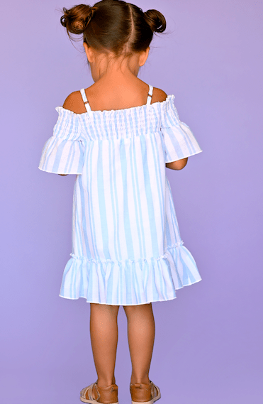 Baby Sara Girls Off Shoulder Striped Dress – Magnolia Sweet Kids