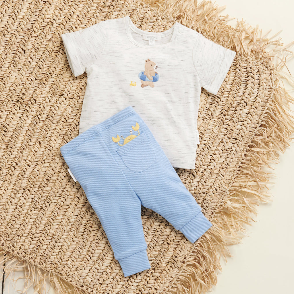 Purebaby Organic Cotton Crab Peekaboo Legging