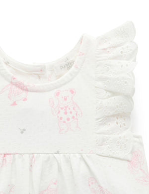 Purebaby Broderie Organic Cotton Romper