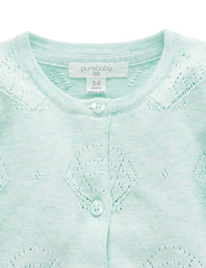 Purebaby Sea Green Seashell Organic Cotton Cardigan