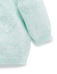 Purebaby Sea Green Seashell Organic Cotton Cardigan