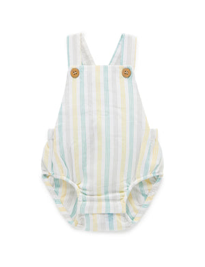 Purebaby Striped Organic Cotton Romper