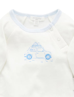 Purebaby White and Blue Organic Cotton 3 Piece Set