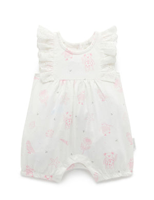 Purebaby Broderie Organic Cotton Romper