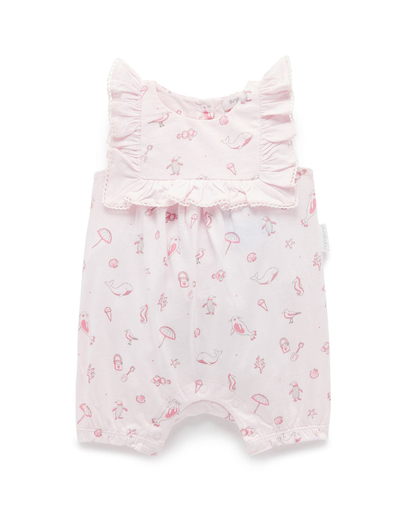 Purebaby Ruffle Bib Organic Cotton Romper