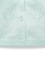 Purebaby Sea Green Seashell Organic Cotton Cardigan