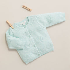 Purebaby Sea Green Seashell Organic Cotton Cardigan