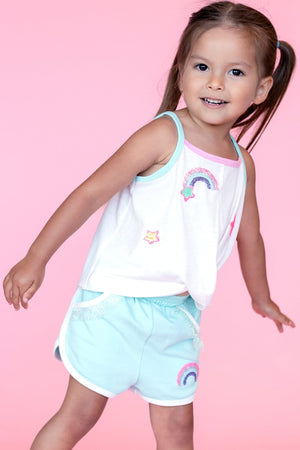 Baby Sara Shorts with Rainbow Patched Detail