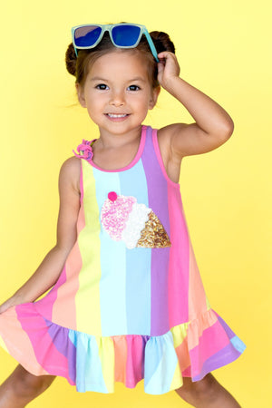 Baby Sara Rainbow Stripe Dress