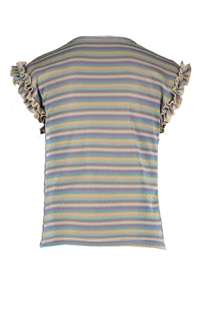 Le Chic Glitter Striped T-Shirt