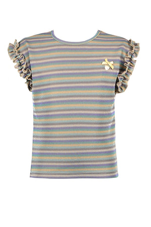 Le Chic Glitter Striped T-Shirt