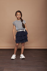 Le Chic Glitter Striped T-Shirt