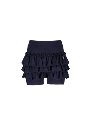 Le Chic Blue Navy Ruffled Shorts