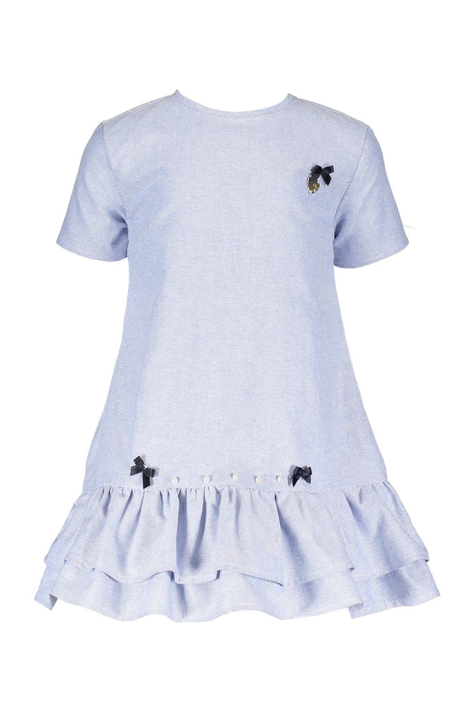 Le Chic Baby Girls Short Sleeve Chambray Dress