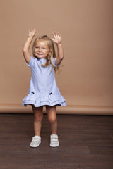 Le Chic Short Sleeve Chambray Dress