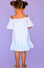 Baby Sara Off Shoulder Striped Dress