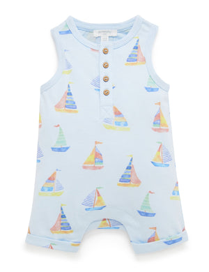 Purebaby Sail Away Organic Cotton Romper