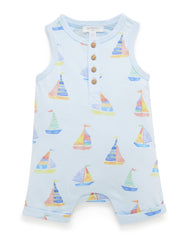 Purebaby Sail Away Organic Cotton Romper