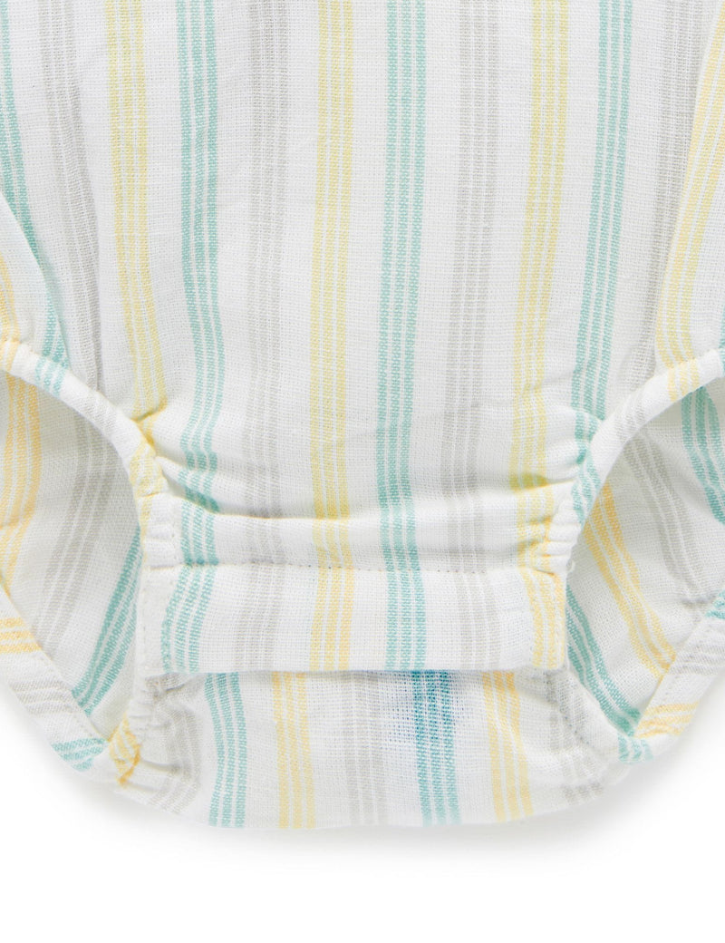 Purebaby Striped Organic Cotton Romper