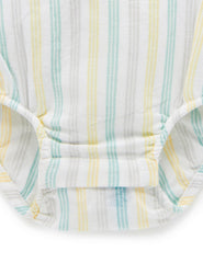 Purebaby Striped Organic Cotton Romper