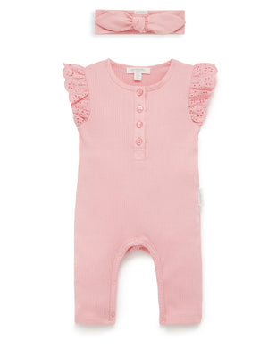 Purebaby Broderie Organic Cotton Rib Play Set