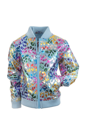 Appaman Nikki Rainbow Cheetah Print Bomber Jacket